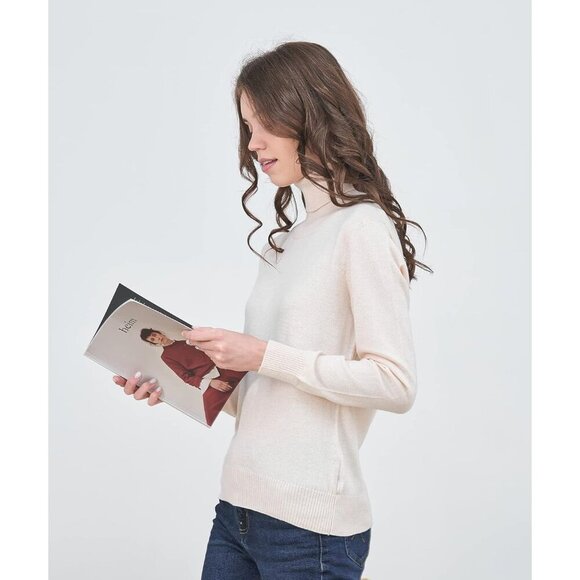 Women's Knit Turtleneck Sweater X-Large Soft Breathable Polyester Viscose - Picture 3 of 5